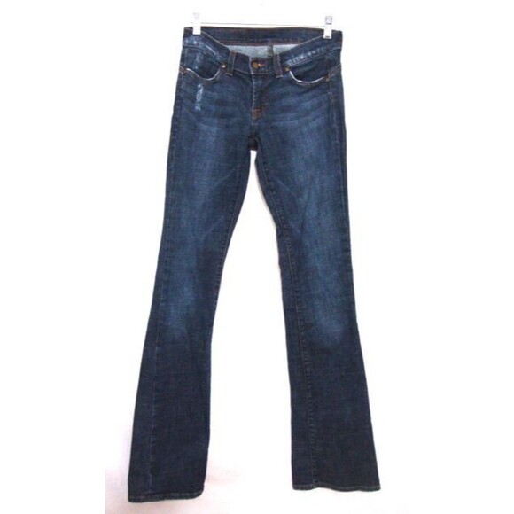 WE THE PEOPLE Embellished Stretchy Jeans Blue CRYSTAL Pockets Distressed Sz 26 - Picture 1 of 5